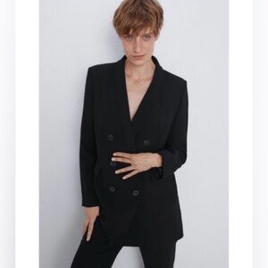 Zara Women’s Double-Breasted Black Blazer